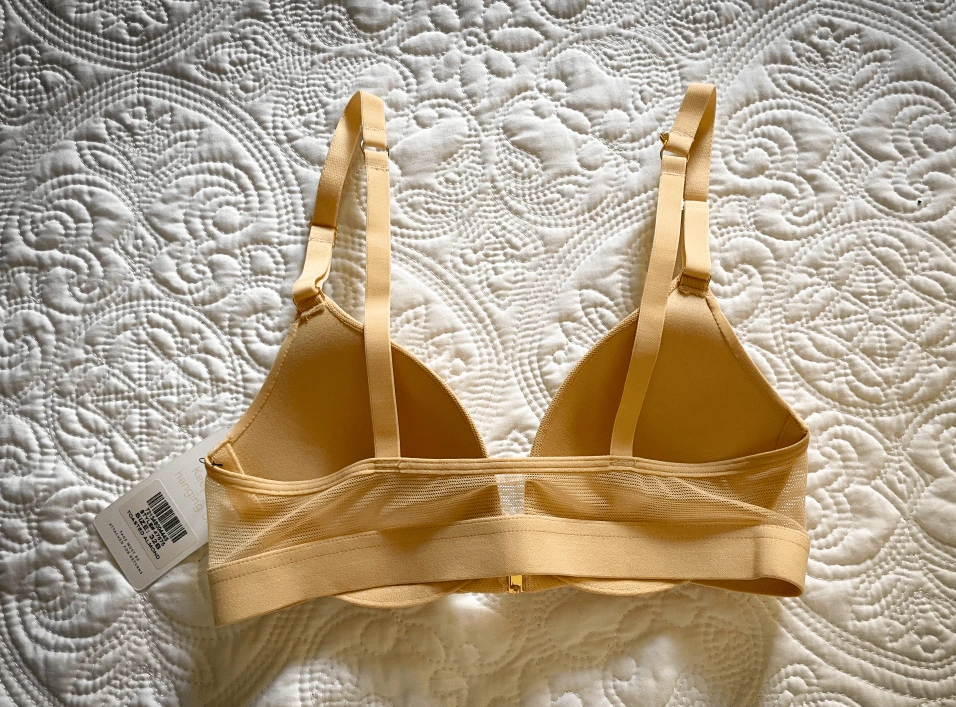 The Mesh Trim Padded Bralette: Toasted Almond