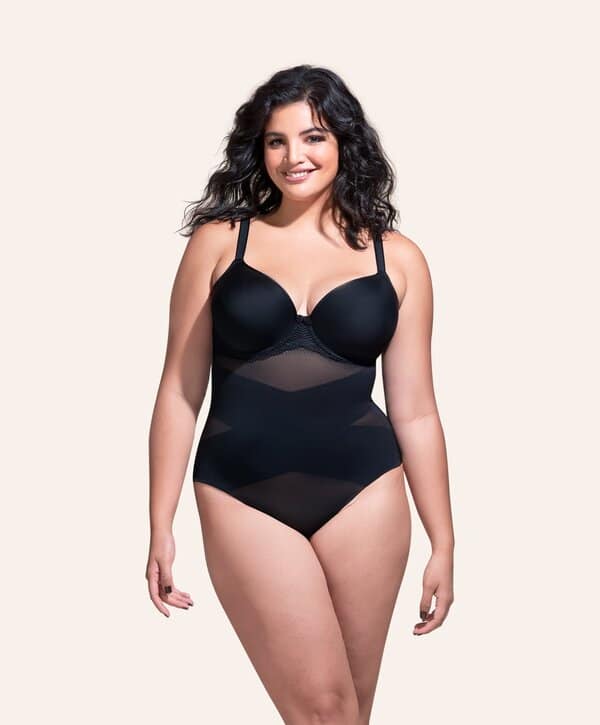 NEW Honeylove Shapewear Plus Sz 2X Boldness Bodysuit Boning Compression -  Black